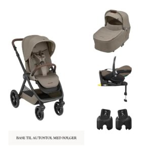 Maxi-cosi Travel Set Inkl. Adapter og Isofix Base - Twillic Black / Twillic Black / Black